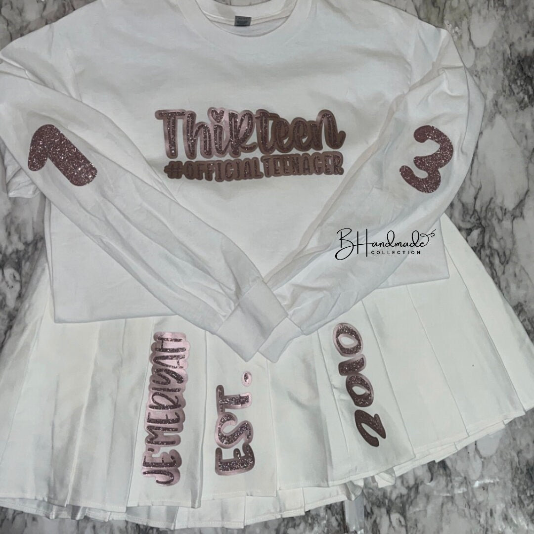 Custom cheerleader tennis senior varsity skirt outfit