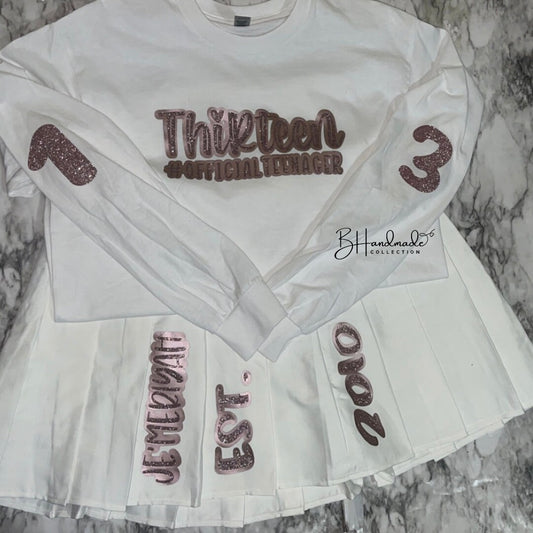 Custom cheerleader tennis senior varsity skirt outfit