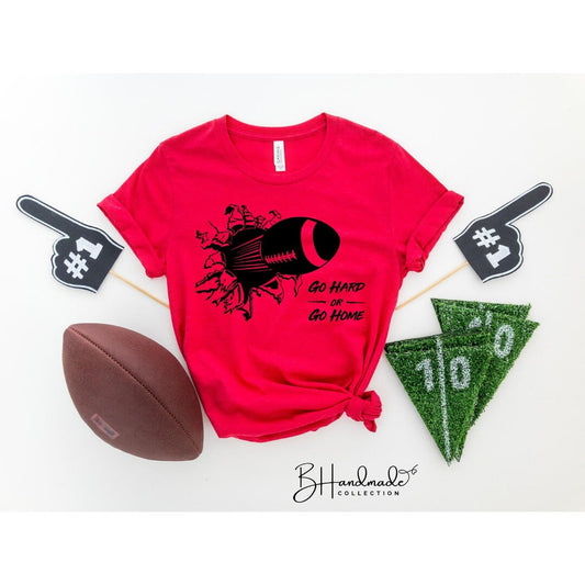 Go Hard Or Go Home Football graphic tee