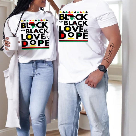 Black On Black Love Is Dope graphic tee