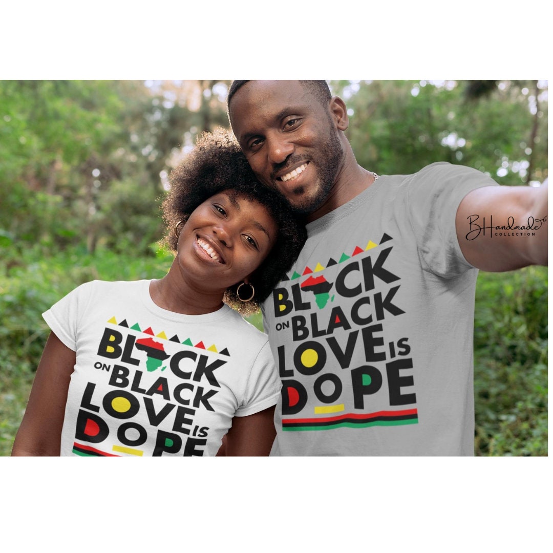 Black On Black Love Is Dope graphic tee