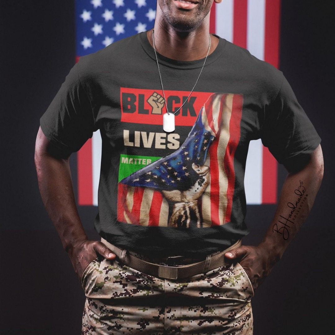 Black Lives Matter US Flag graphic tee