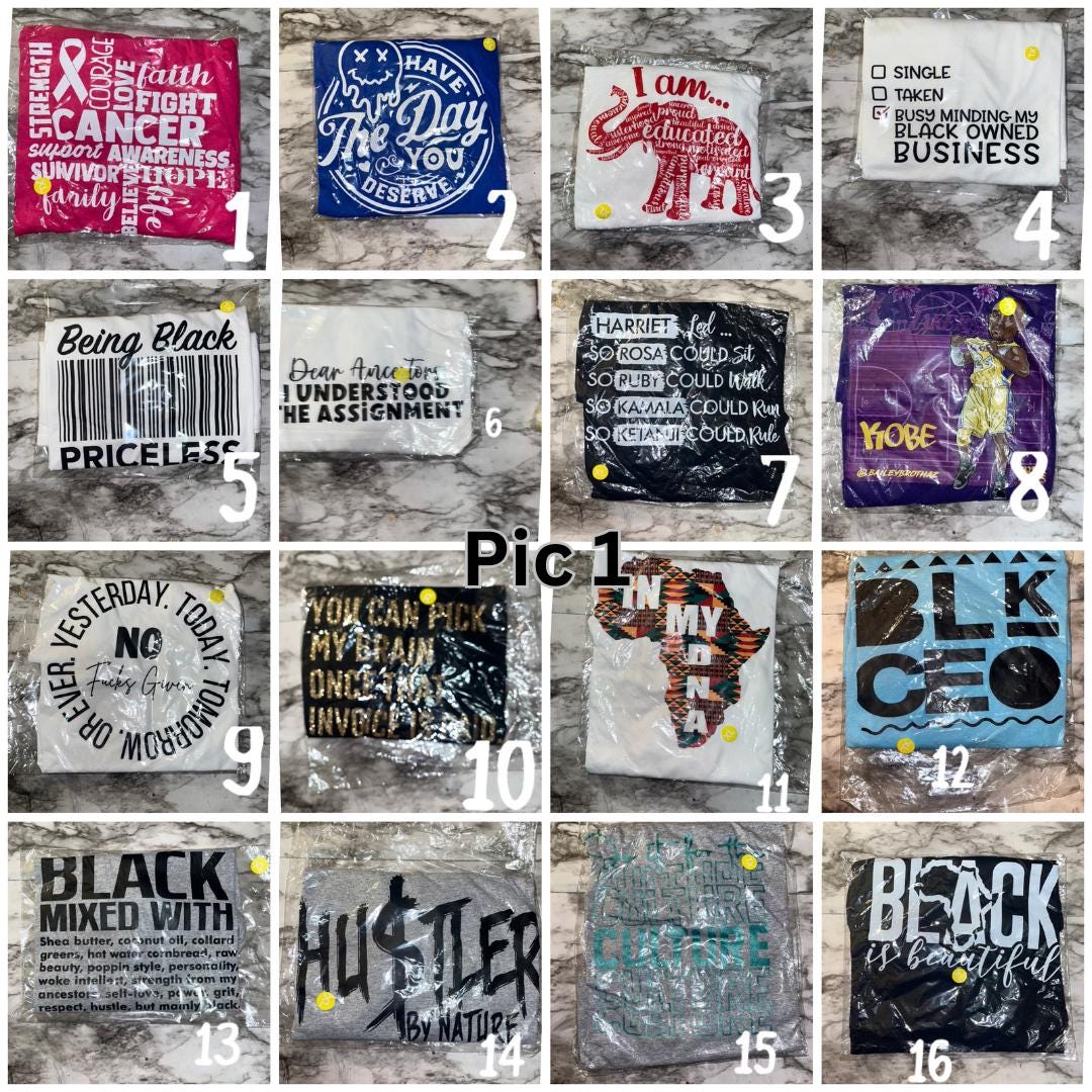 Clearance Graphic Tees – Funny, Cute, Streetwear | Sizes S–3X | Final Sale | Black-Owned Biz (EXTRA LARGE)