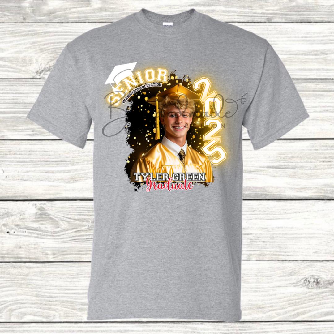 Custom Graduation Shirt | Class of 2025 | graphic style 15| Photo, Name, School Colors