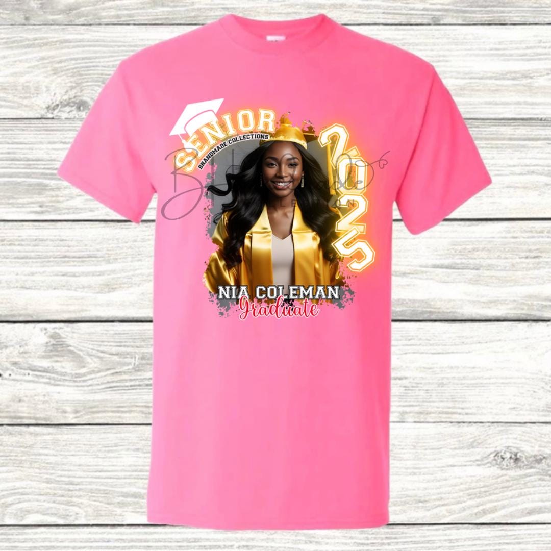 Custom Graduation Shirt | Class of 2025 | graphic style 16| Photo, Name, School Colors