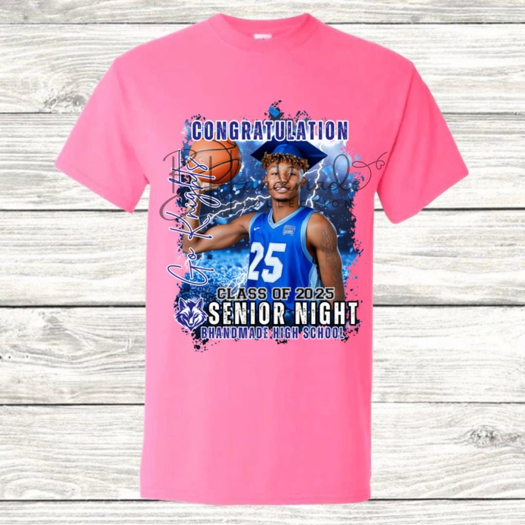 Custom Graduation Shirt | Class of 2025 | graphic style 17| Photo, Name, School Colors