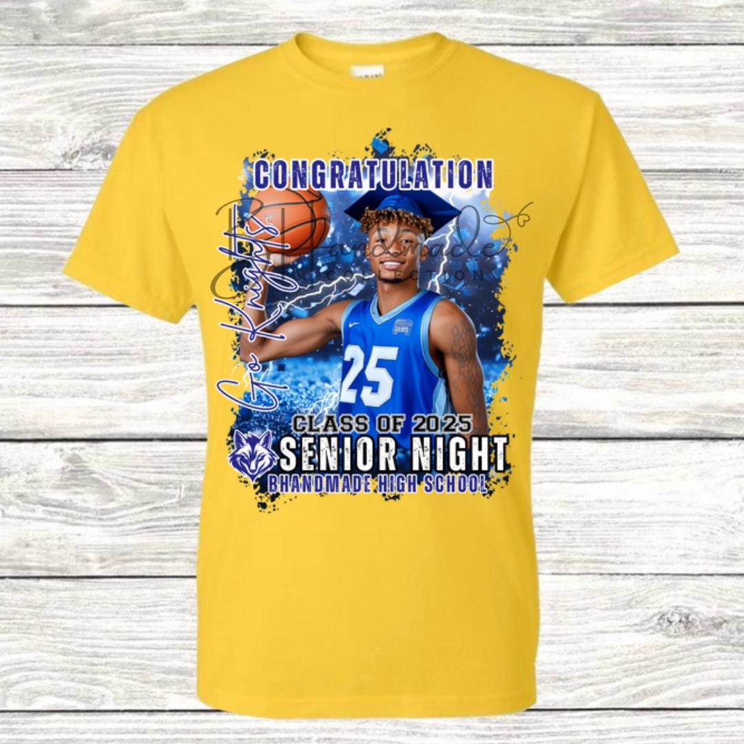 Custom Graduation Shirt | Class of 2025 | graphic style 17| Photo, Name, School Colors