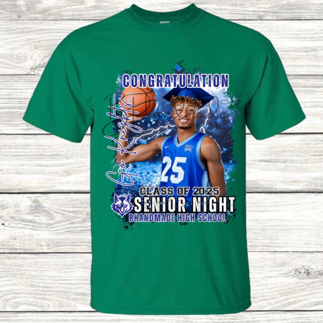 Custom Graduation Shirt | Class of 2025 | graphic style 17| Photo, Name, School Colors