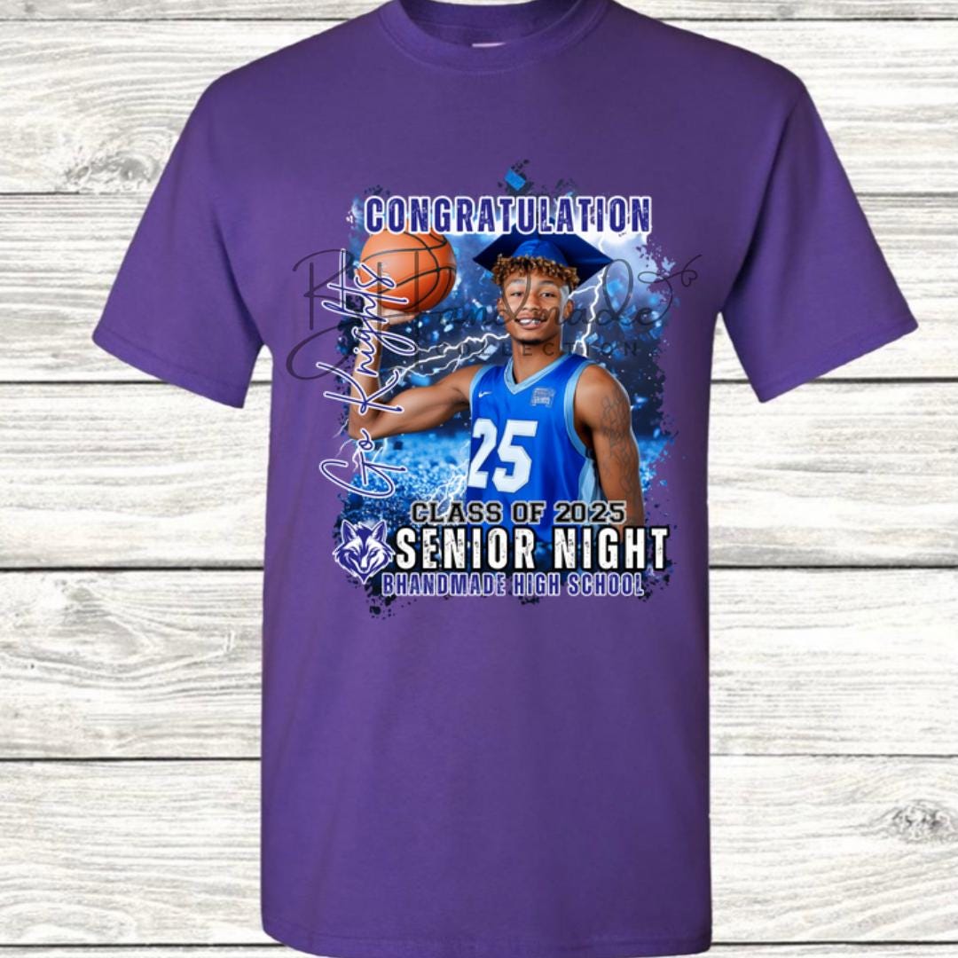 Custom Graduation Shirt | Class of 2025 | graphic style 17| Photo, Name, School Colors