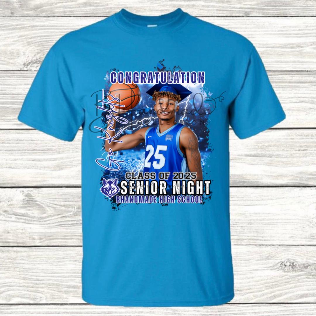 Custom Graduation Shirt | Class of 2025 | graphic style 17| Photo, Name, School Colors