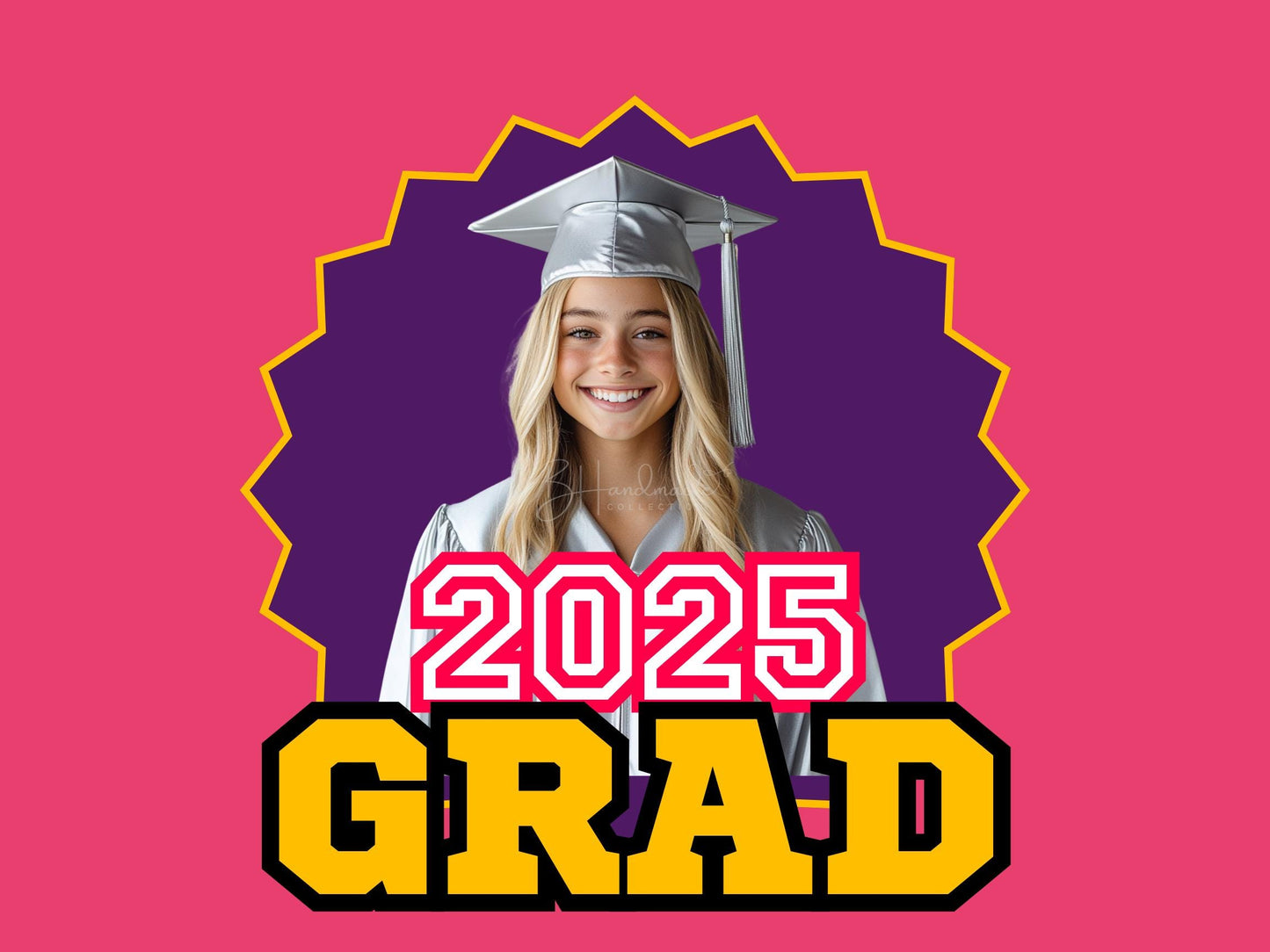 Custom Graduation Face Fans – Personalized Photo, School Colors & Mascot – Handheld Paddle Fans for Ceremonies, Parties style 4
