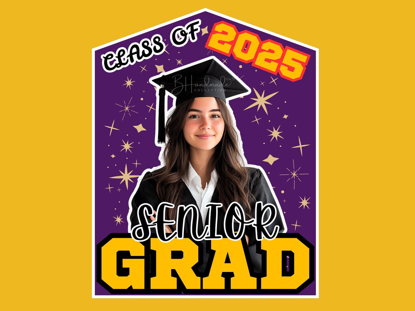 Custom Graduation Face Fans – Personalized Photo, School Colors & Mascot – Handheld Paddle Fans for Ceremonies, Parties style 5