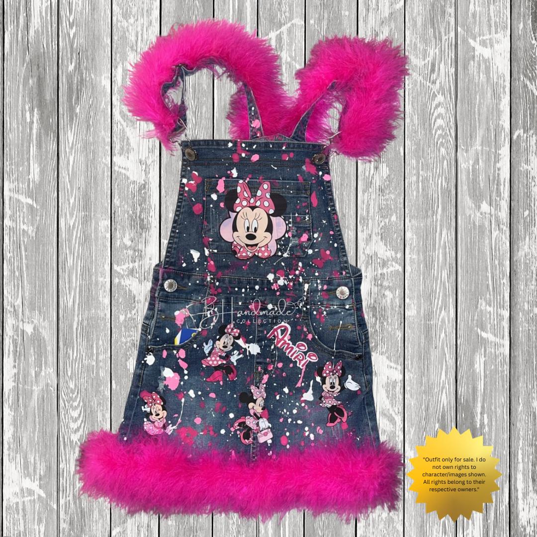 Mouse themed Birthday Girl Custom Overall Birthday Outfit
