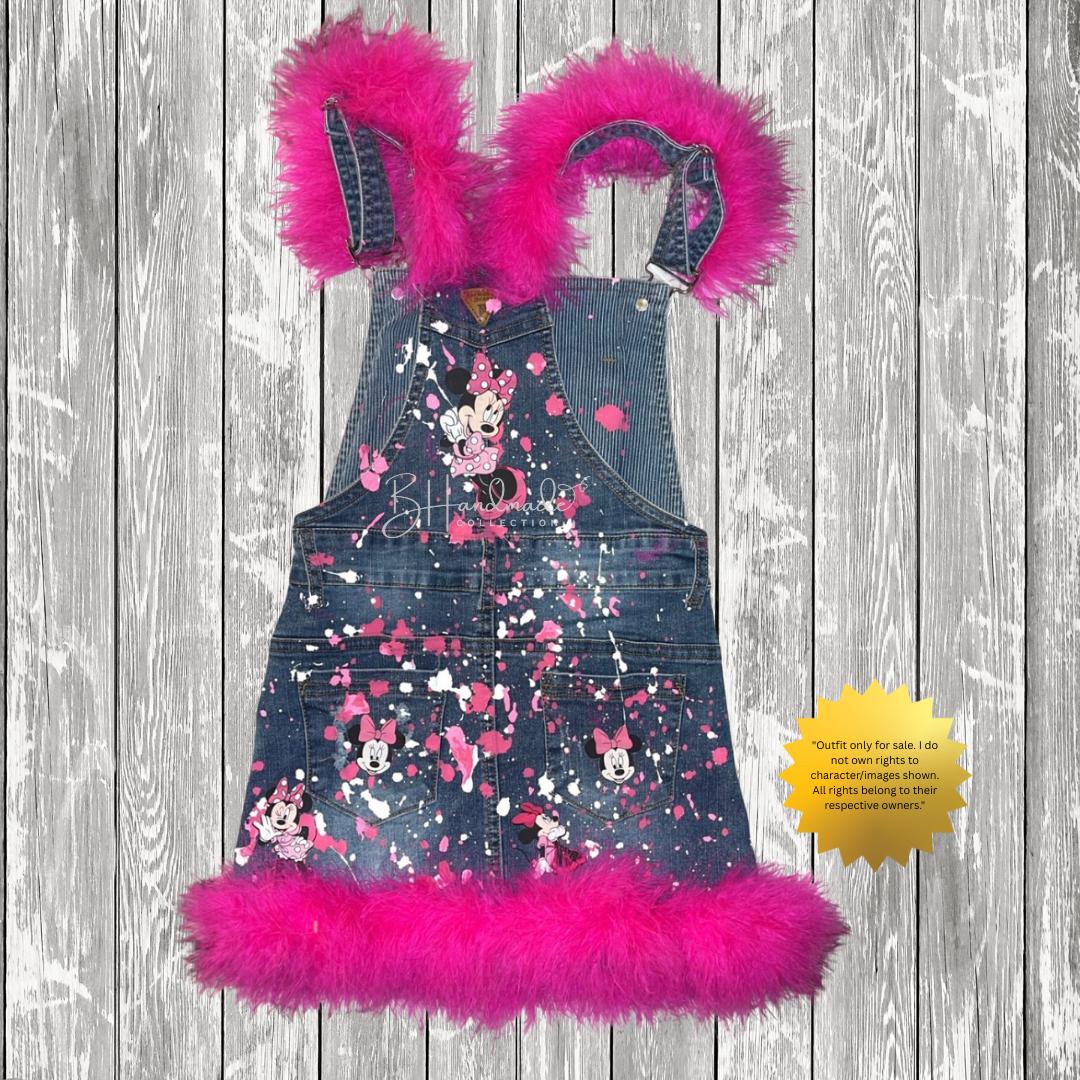 Mouse themed Birthday Girl Custom Overall Birthday Outfit