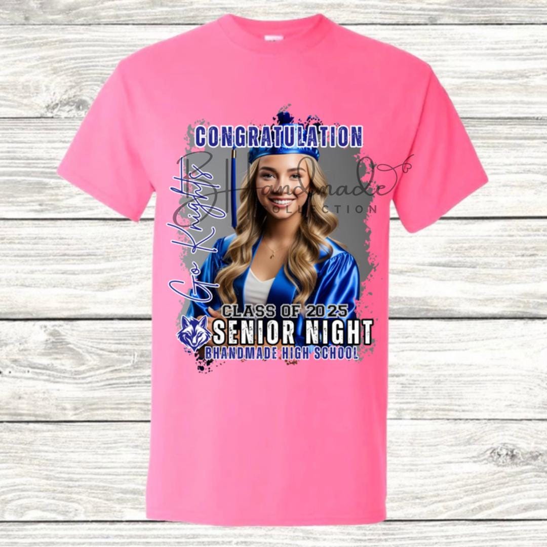 Custom Graduation Shirt | Class of 2025 | graphic style 6| Photo, Name, School Colors