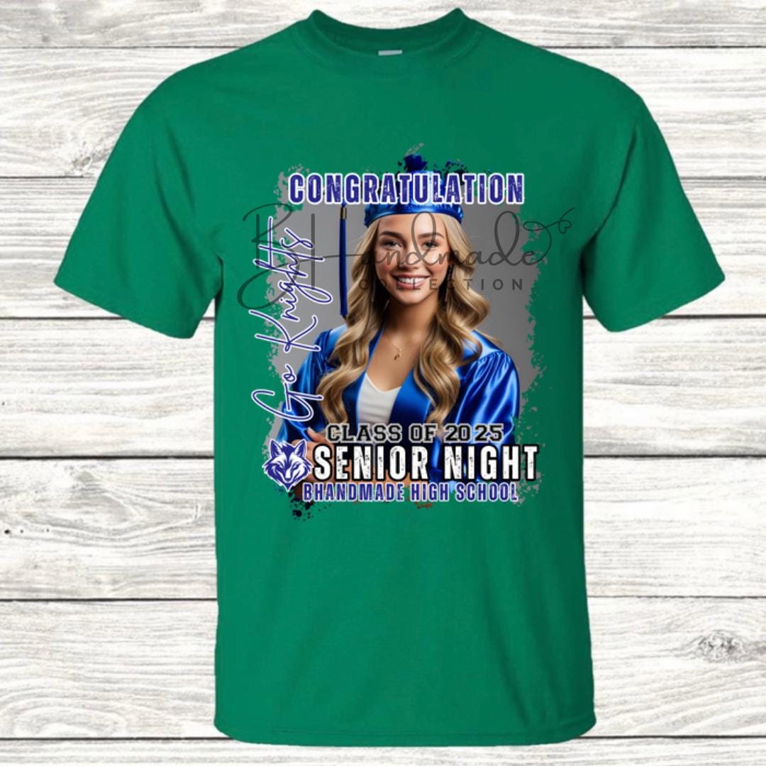 Custom Graduation Shirt | Class of 2025 | graphic style 6| Photo, Name, School Colors