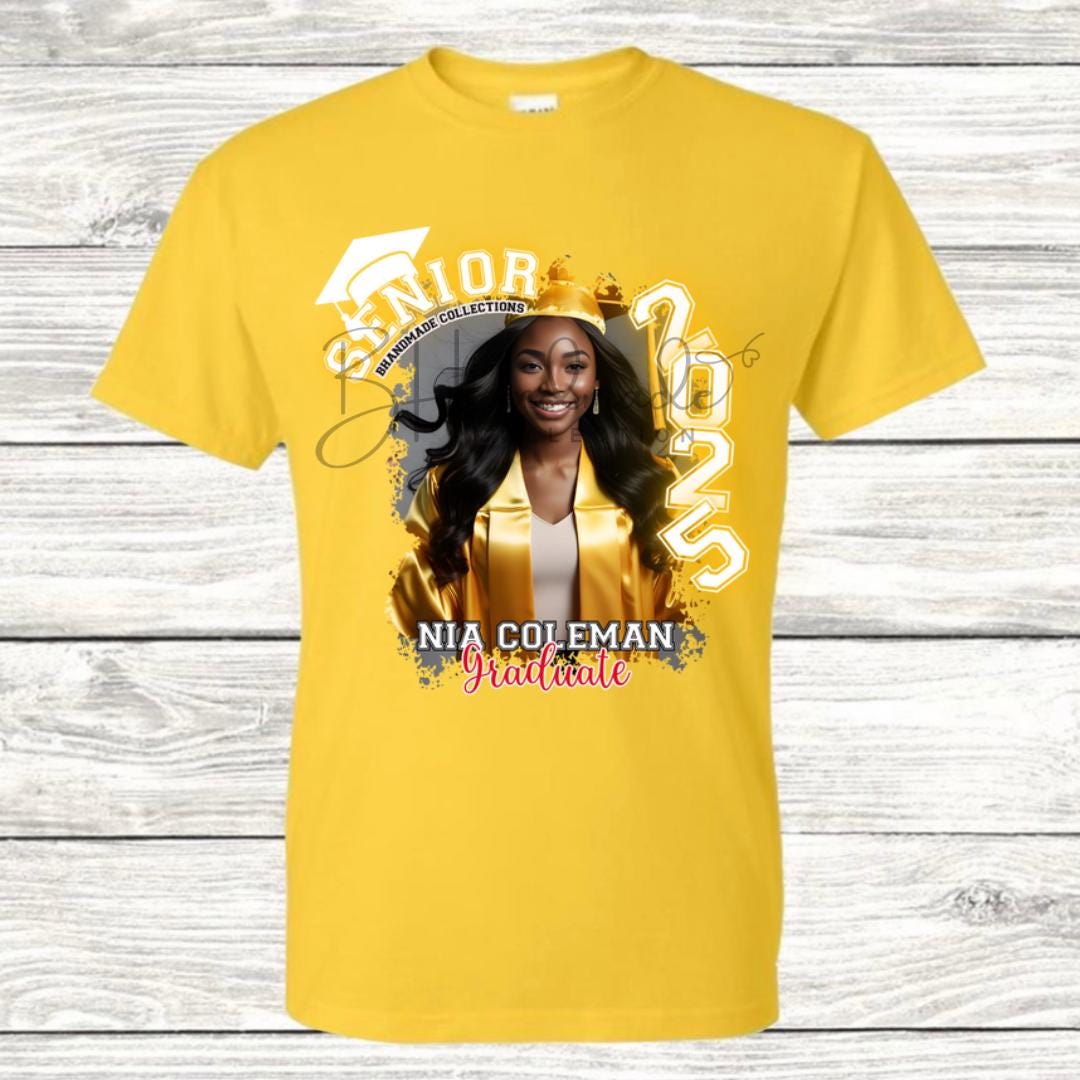 Custom Graduation Shirt | Class of 2025 | graphic style 16| Photo, Name, School Colors