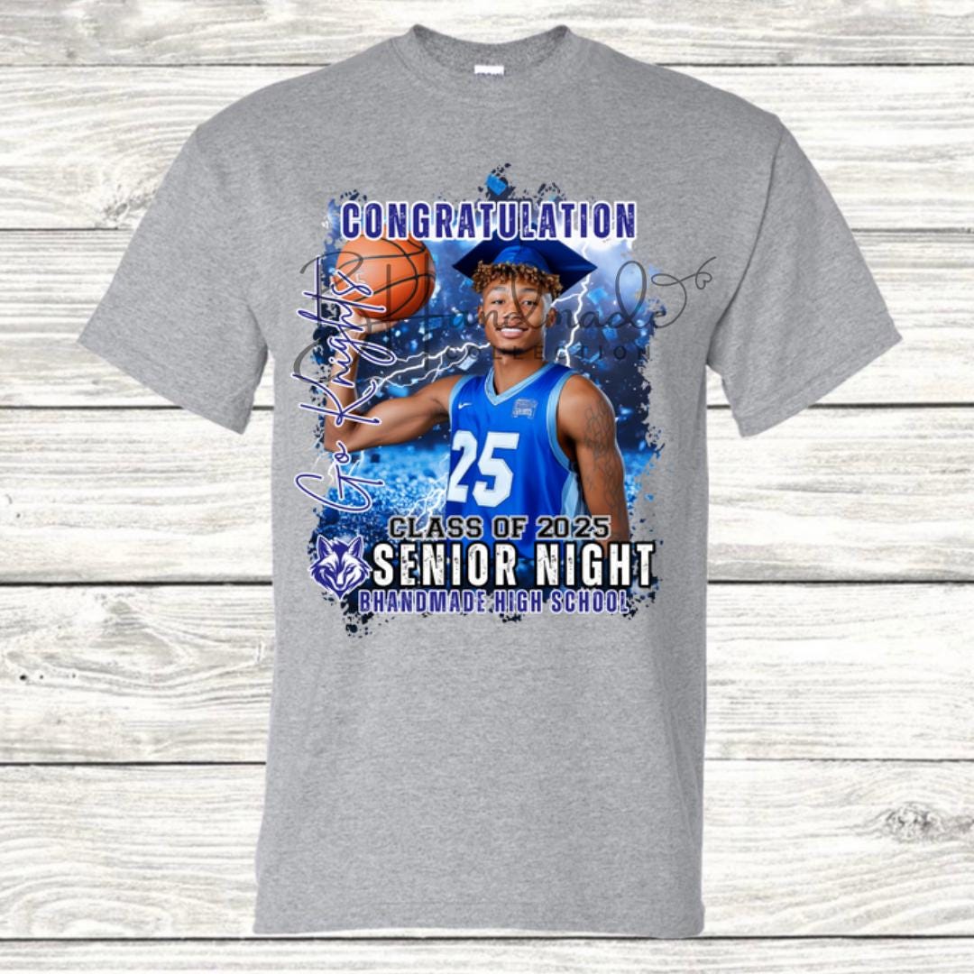 Custom Graduation Shirt | Class of 2025 | graphic style 17| Photo, Name, School Colors