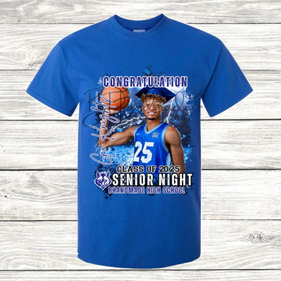 Custom Graduation Shirt | Class of 2025 | graphic style 17| Photo, Name, School Colors