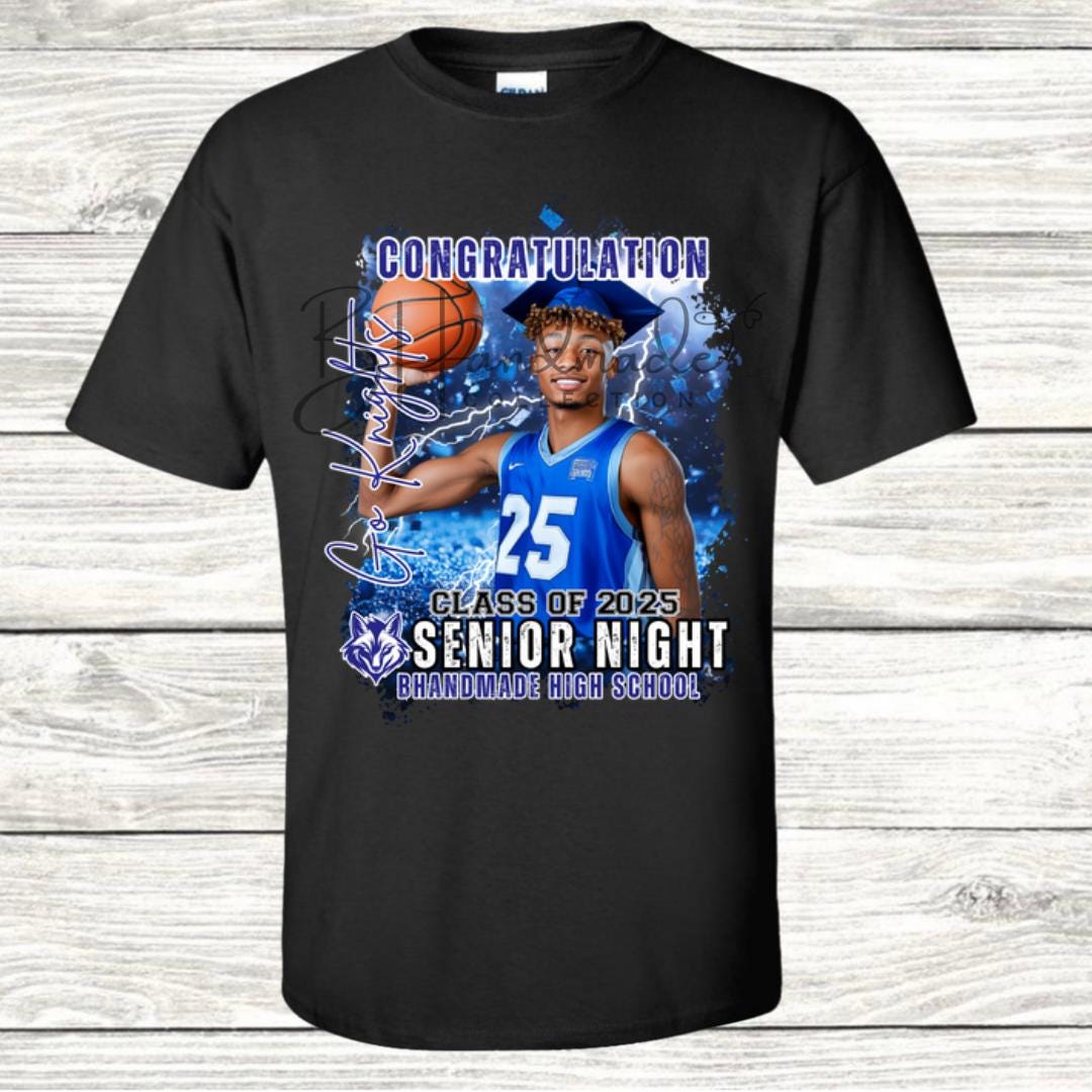 Custom Graduation Shirt | Class of 2025 | graphic style 17| Photo, Name, School Colors