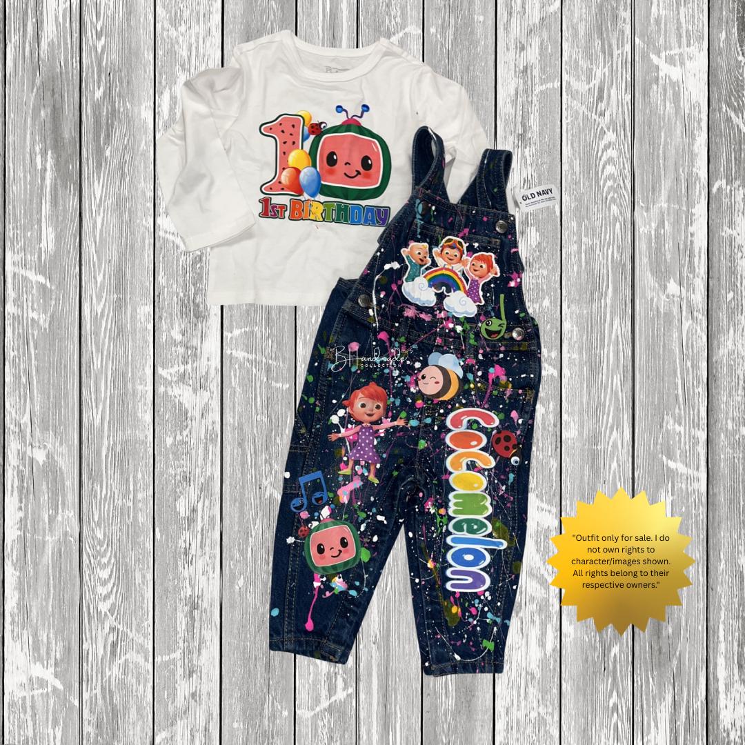 Colorful Music Birthday Outfit – Nursery Rhyme Theme – Custom Handmade Toddler Party Outfit – Overalls, Skirt, Shorts, or Tutu