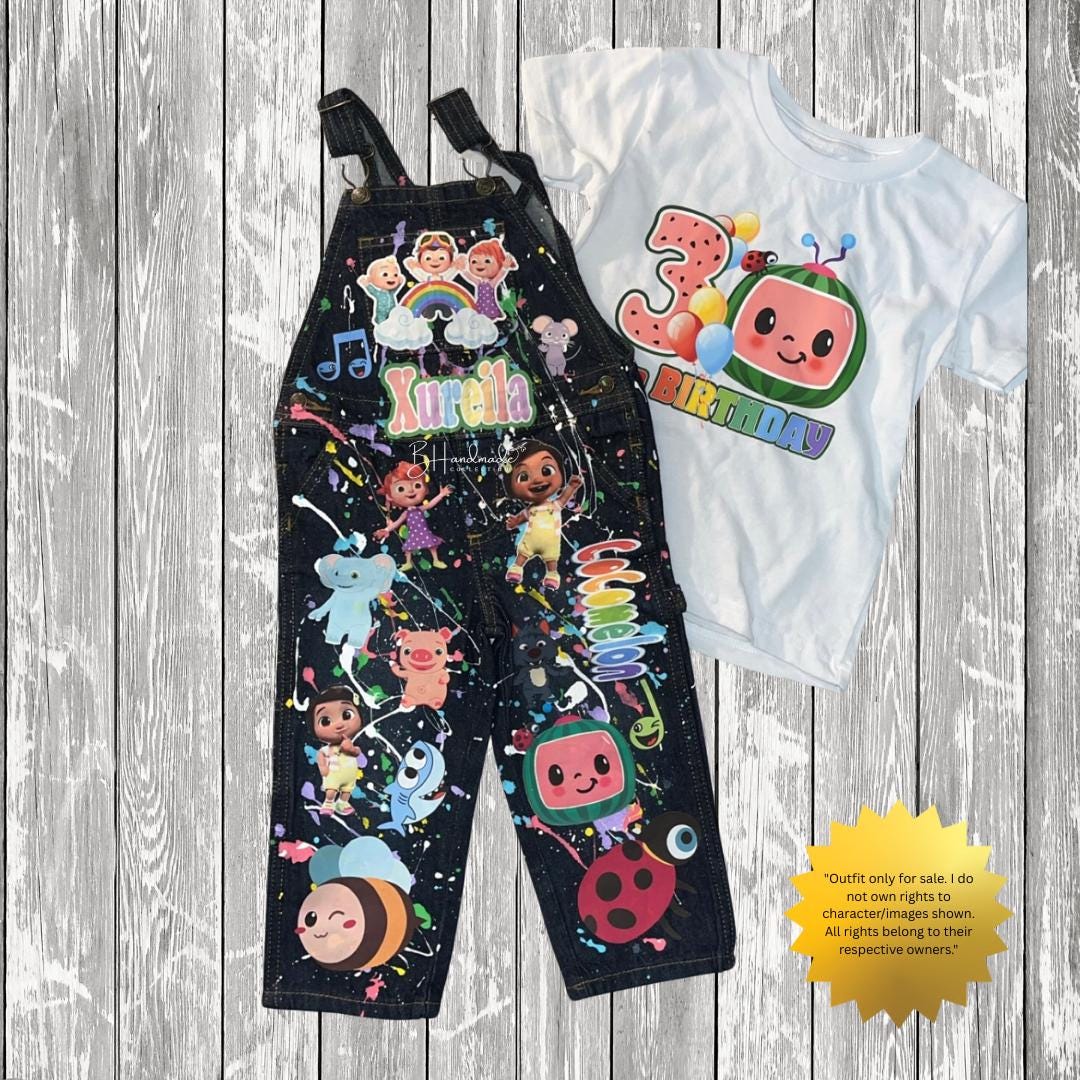 Colorful Music Birthday Outfit – Nursery Rhyme Theme – Custom Handmade Toddler Party Outfit – Overalls, Skirt, Shorts, or Tutu