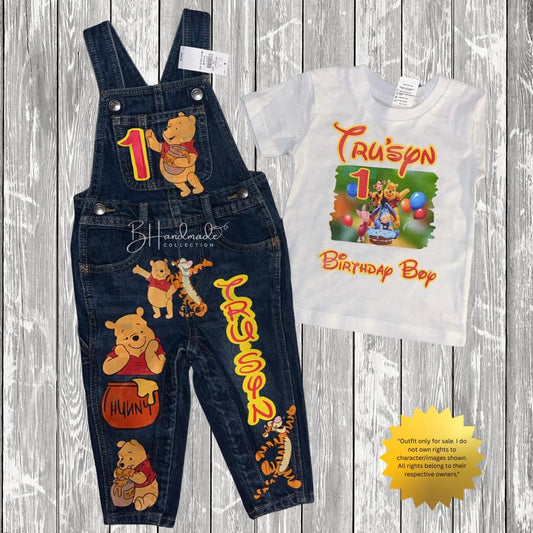 Custom Honey Bear Birthday Outfit – Storybook Forest Theme – Overalls, Skirt, Shorts, or Tutu – Bear-y Sweet Inspired Birthday Look