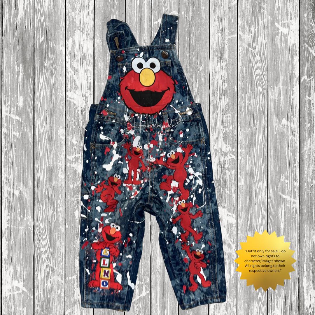 Red Monster Birthday Outfit – Furry Friend-Inspired Theme – Custom Handmade Toddler Party Outfit – Overalls, Skirt, Shorts, or Tutu